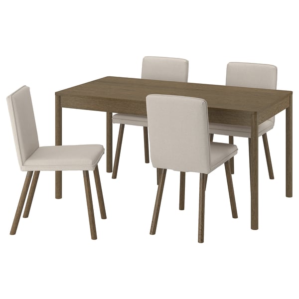 TONSTAD / TONSTAD Tisch und 4 Stühle, braun Eichenfurnier/Fridtuna hellbeige braune Eichenachbildung, 150x80 cm