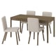 TONSTAD / TONSTAD Tisch und 4 Stühle, braun Eichenfurnier/Fridtuna hellbeige braune Eichenachbildung, 150x80 cm