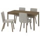 TONSTAD / TONSTAD Tisch und 4 Stühle, braun Eichenfurnier/Viarp beige/braun braune Eichenachbildung, 150x80 cm