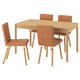 TONSTAD / TONSTAD Tisch und 4 Stühle, Eichenfurnier/Bomstad goldbraun Eichenachbildung, 140/196x85 cm