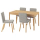 TONSTAD / TONSTAD Tisch und 4 Stühle, Eichenfurnier/Viarp beige/braun Eichenachbildung, 140/196x85 cm