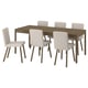 TONSTAD / TONSTAD Tisch und 6 Stühle, braun Eichenfurnier/Fridtuna hellbeige braune Eichenachbildung, 200x85 cm