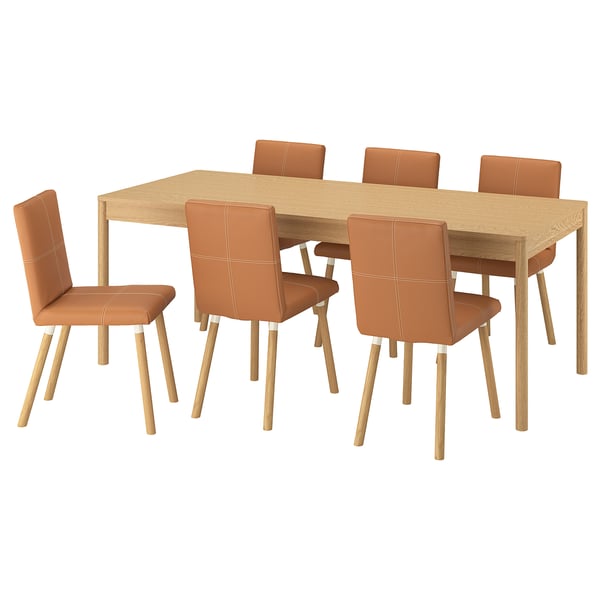 TONSTAD / TONSTAD Tisch und 6 Stühle, Eichenfurnier/Bomstad goldbraun Eichenachbildung, 200x85 cm