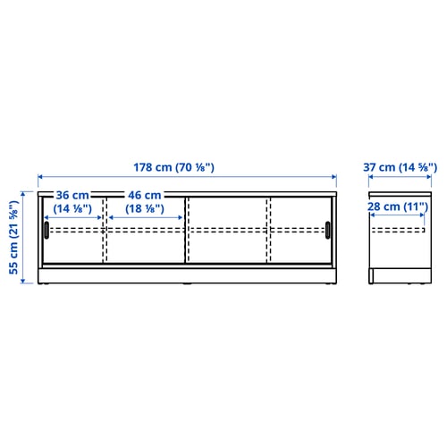 TONSTAD TV-Bank, Eichenfurnier, 178x37x55 cm