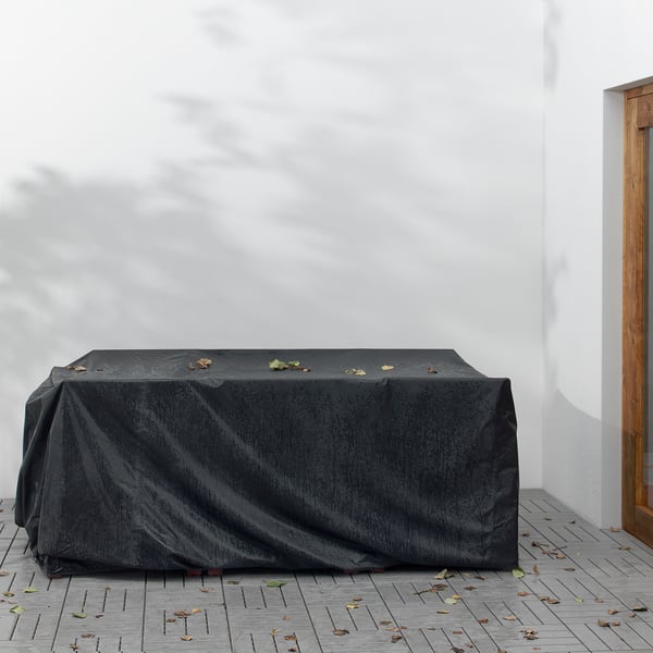TOSTERÖ Gartenmöbel-Abdeckung, Essgruppe/schwarz, 215x135 cm