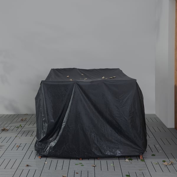 TOSTERÖ Gartenmöbel-Abdeckung, Essgruppe/schwarz, 145x145 cm