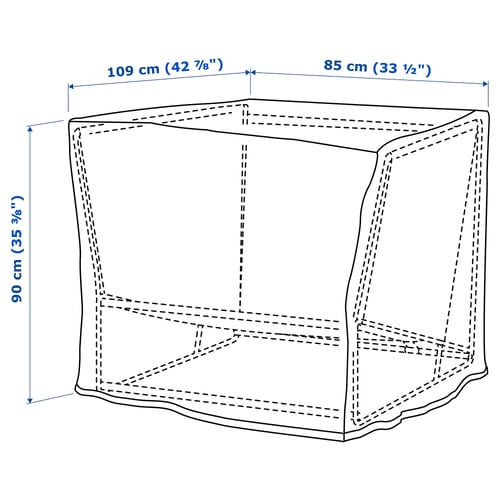 TOSTERÖ Gartenmöbel-Abdeckung, Sofa/schwarz, 109x85 cm
