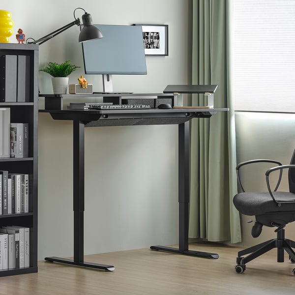 TRAVSPORT Schreibtisch sitz/steh, elektrisch schwarz, 120x70 cm