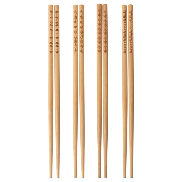 TREBENT Essstäbchen, 4 Paar, Bambus