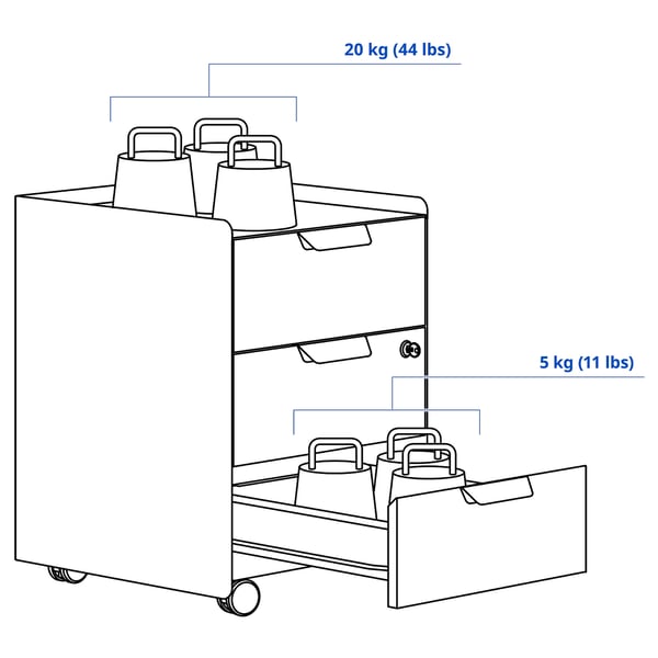 TROTTEN Rollcontainer mit 3 Schubladen, anthrazit