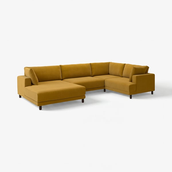 UPPÅKRA 4,5er-Sofa, U-Form, mit Récamiere links/Samsala ocker