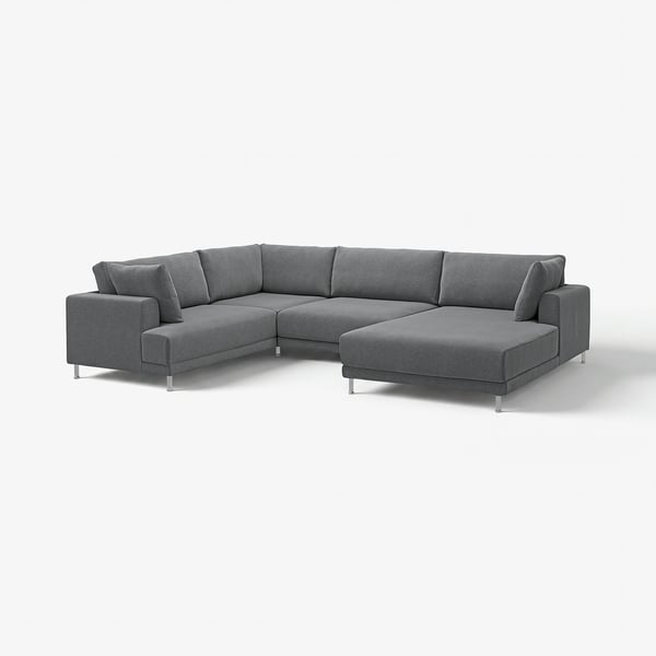 UPPÅKRA 4,5er-Sofa, U-Form, mit Récamiere rechts/Johanneshov dunkelgrau