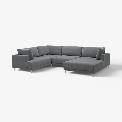 UPPÅKRA 4,5er-Sofa, U-Form, mit Récamiere rechts/Johanneshov dunkelgrau