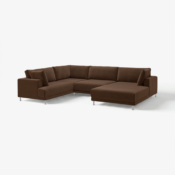 UPPÅKRA 4,5er-Sofa, U-Form, mit Récamiere rechts/Samsala dunkelbraun