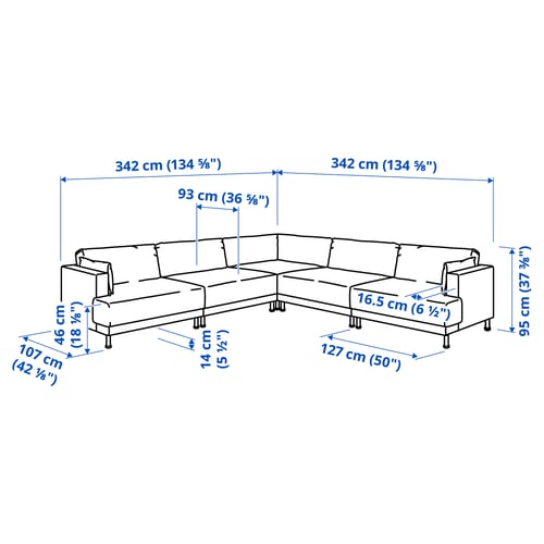 UPPÅKRA Modulecksofa 6-sitzig, Johanneshov braunbeige