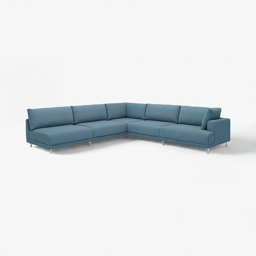 UPPÅKRA Modulecksofa 6-sitzig, ohne Abschluss links/Axvall dunkel graublau