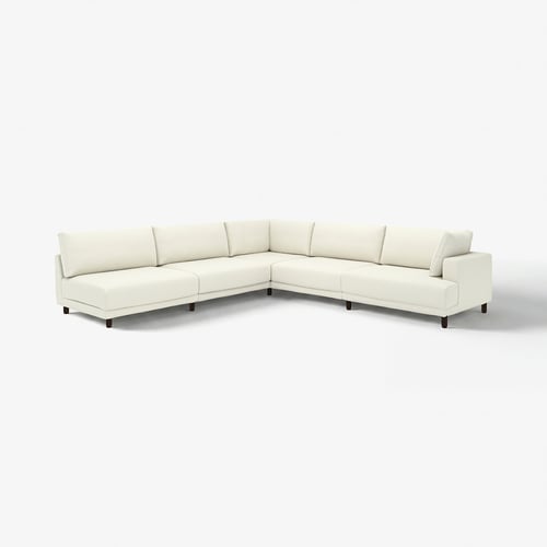 UPPÅKRA Modulecksofa 6-sitzig, ohne Abschluss links/Axvall elfenbeinweiß