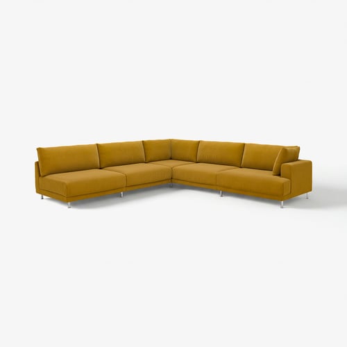 UPPÅKRA Modulecksofa 6-sitzig, ohne Abschluss links/Samsala ocker