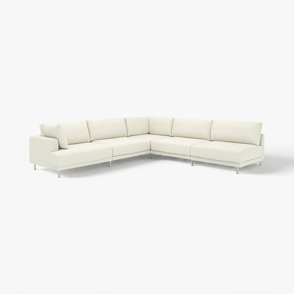 UPPÅKRA Modulecksofa 6-sitzig, ohne Abschluss rechts/Axvall elfenbeinweiß