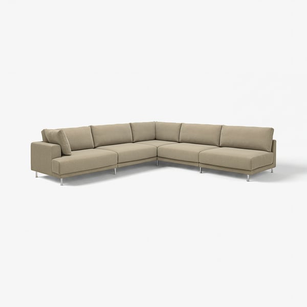 UPPÅKRA Modulecksofa 6-sitzig, ohne Abschluss rechts/Johanneshov braunbeige