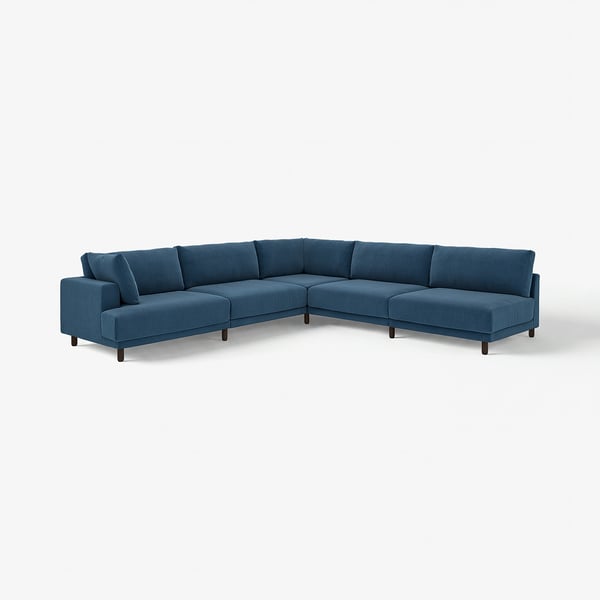 UPPÅKRA Modulecksofa 6-sitzig, ohne Abschluss rechts/Samsala dunkelblau