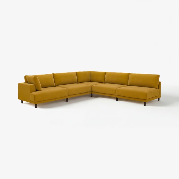 UPPÅKRA Modulecksofa 6-sitzig, ohne Abschluss rechts/Samsala ocker