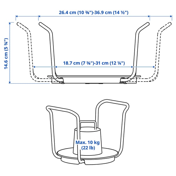 UPPDATERA Tellerhalter, anthrazit, 19-31 cm