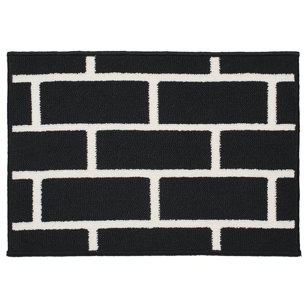VÄNDPLATS Fußmatte, schwarz/Ziegelsteinmuster, 40x60 cm