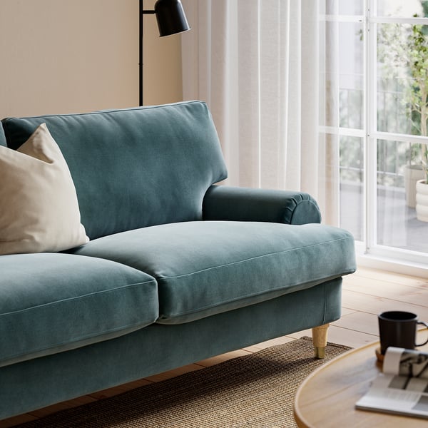 VALNÄS 2er-Sofa, Alhamn dunkel graublau