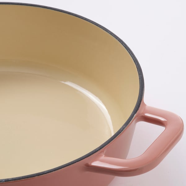 VARDAGEN Topf mit Deckel, emailliertes Gusseisen hellrosa, 2.5 l