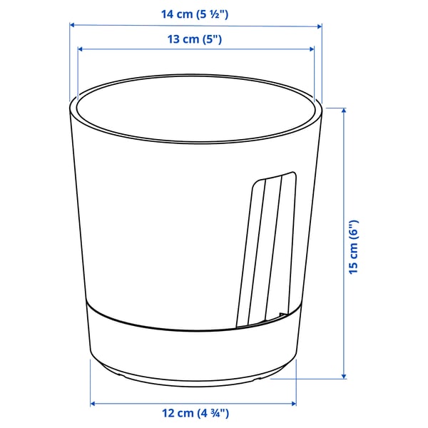 VÅRDTRÄD Selbstbewässerungstopf, drinnen/draußen transparent/anthrazit, 12 cm