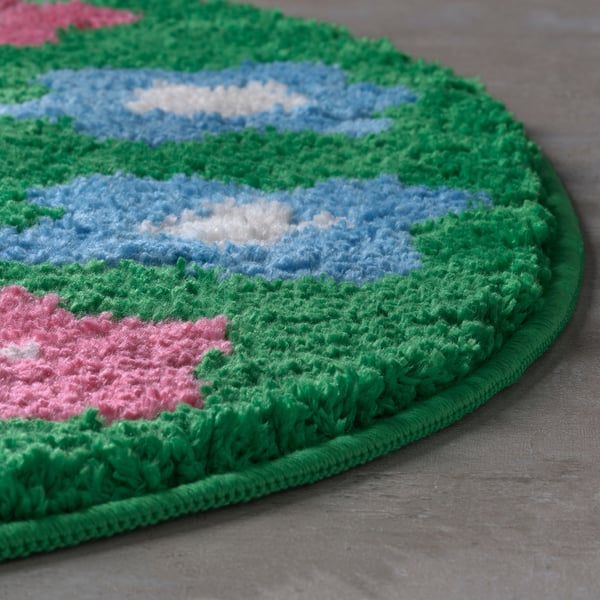 VATTENSKRUV Badematte, Blumenmuster/bunt, 60x65 cm