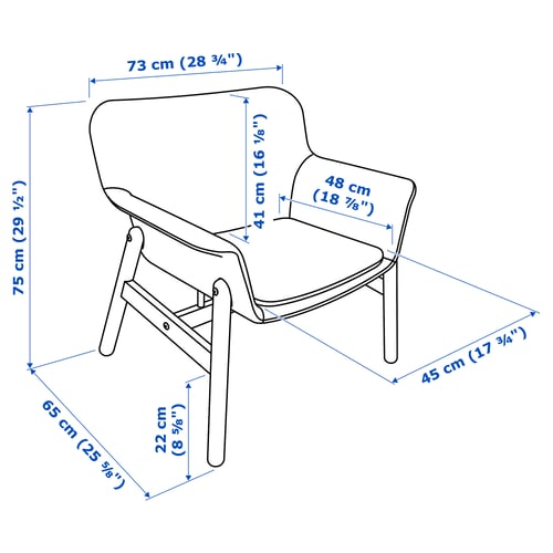 VEDBO Sessel, Gunnared dunkelgrau
