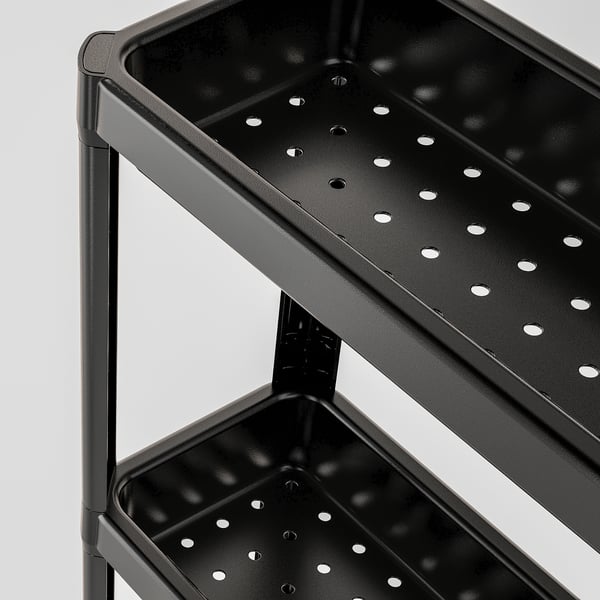 VESKEN Rollwagen, schwarz, 54x18x71 cm