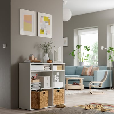 VIHALS Regal + 4 Böden, weiß, 95x37x90 cm