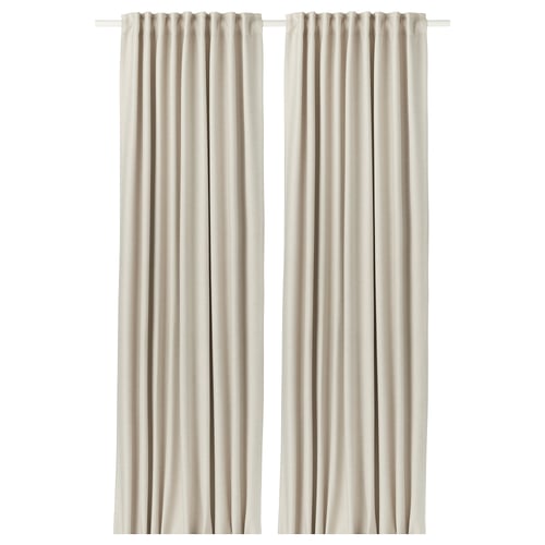 VILBORG 2 Gardinenschals (abdunk.), beige/mit Gardinenband, 145x300 cm