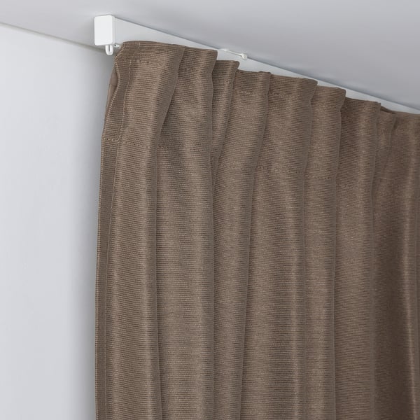 VILBORG 2 Gardinenschals (abdunk.), dunkel graubeige/mit Gardinenband, 145x300 cm
