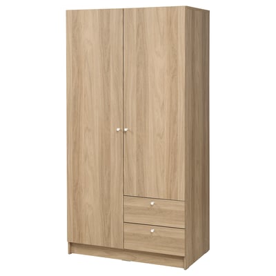 VILHATTEN Kleiderschrank m 2 Türen+2Schubl., Eichenachbildung, 98x57x190 cm