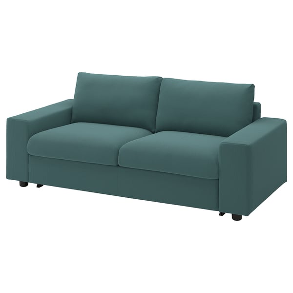 VIMLE 2er-Bettsofa, mit breiten Armlehnen/Kelinge grautürkis