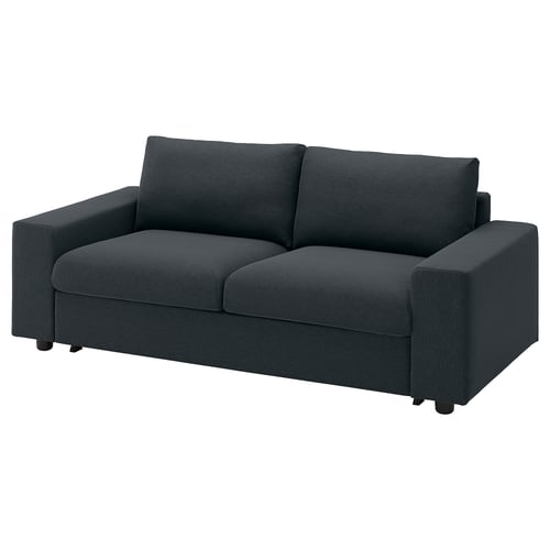 VIMLE 2er-Bettsofa, mit breiten Armlehnen/Knäbäck anthrazit