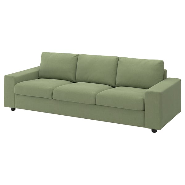 VIMLE 3er-Sofa, mit breiten Armlehnen/Mosshed graugrün