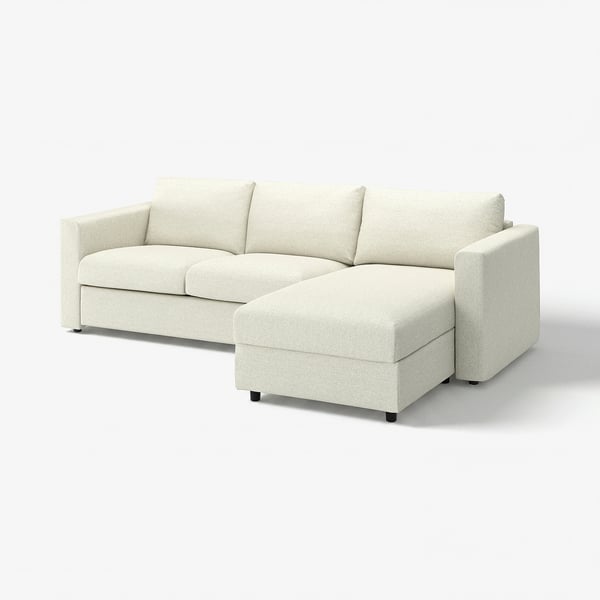 VIMLE 3er-Sofa, mit Récamiere/Gunnared beige