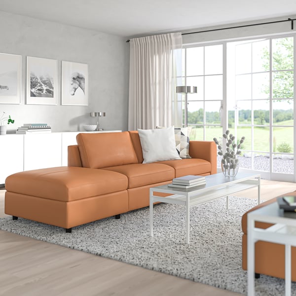 VIMLE 3er-Sofa, ohne Abschluss/Grann/Bomstad goldbraun