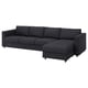 VIMLE 4er-Sofa, mit Récamiere/Hillared anthrazit