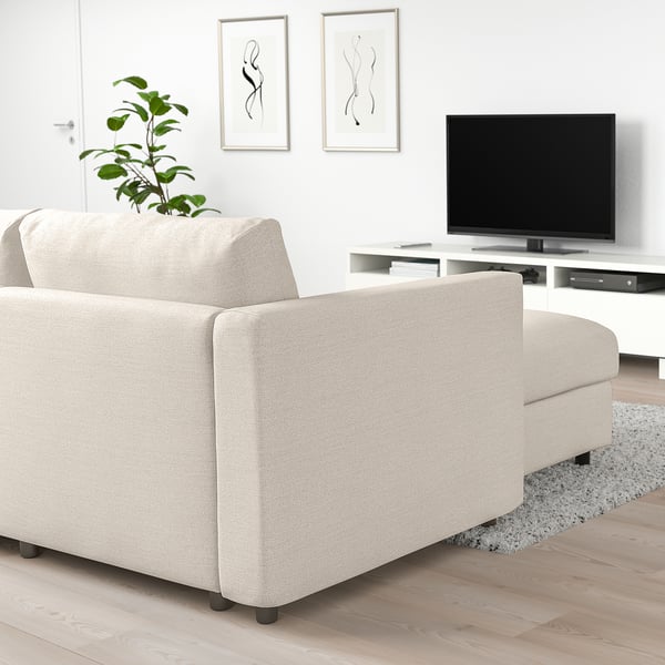 VIMLE 5er-Eckbettsofa mit Récamiere, Gunnared beige