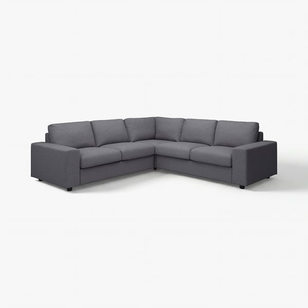 VIMLE Ecksofa 4-sitzig, mit breiten Armlehnen/Gunnared mittelgrau