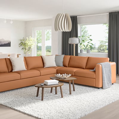 VIMLE Ecksofa 5-sitzig, Grann/Bomstad goldbraun