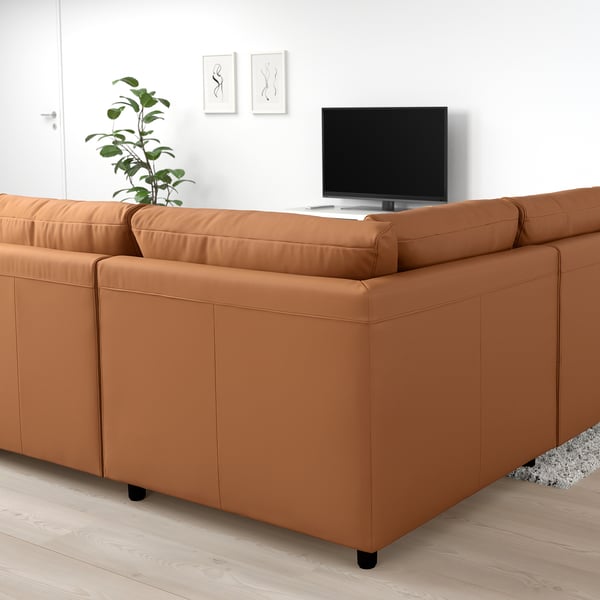 VIMLE Ecksofa 5-sitzig, Grann/Bomstad goldbraun