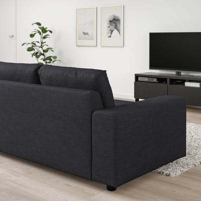VIMLE Ecksofa 5-sitzig, mit breiten Armlehnen/Hillared anthrazit