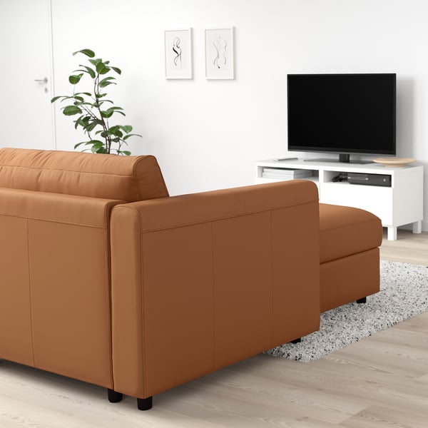 VIMLE Ecksofa 5-sitzig, mit Récamiere/Grann/Bomstad goldbraun